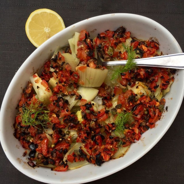 Mediterrane venkelsalade uit de oven
