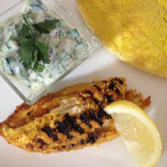 Kip tandoori met frisse 'yoghurt'saus