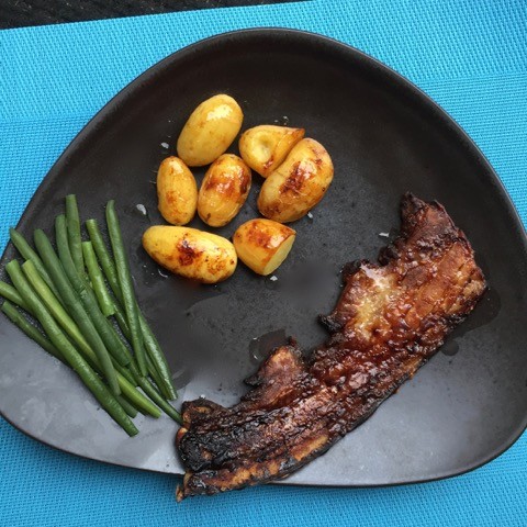 Speklapjes met krieltjes uit de oven
