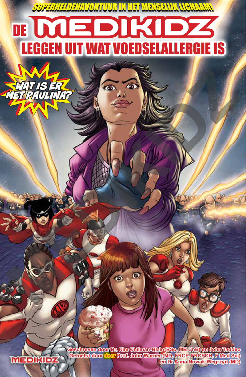 Stripboek: 'De Medikidz leggen uit wat voedselallergie is.'