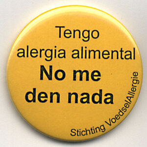 Button: 'Tengo alergia alimental. No me den nada'